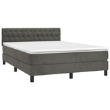 Sommier à lattes de lit avec matelas LED Gris foncé 140x190 cm