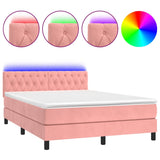 Sommier à lattes de lit avec matelas et LED Rose 140x190 cm