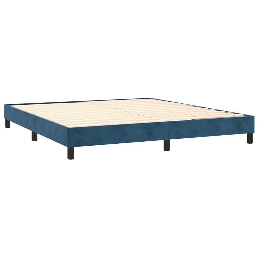 Sommier à lattes de lit avec matelas LED Bleu foncé 180x200 cm