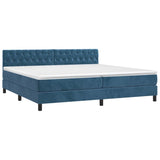 Sommier à lattes de lit avec matelas LED Bleu foncé 200x200 cm