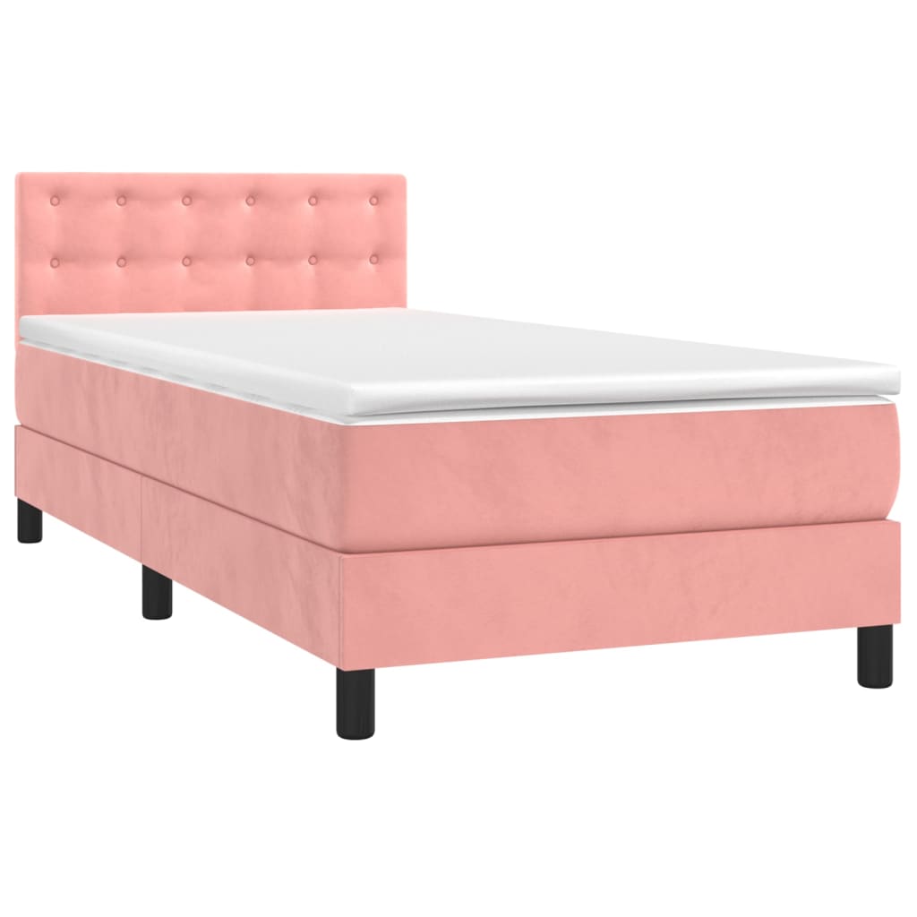 Sommier à lattes de lit avec matelas et LED Rose 80x200 cm