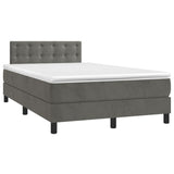 Sommier à lattes de lit avec matelas LED Gris foncé 120x200 cm