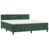 Sommier à lattes de lit matelas et LED Vert foncé 180x200 cm