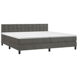 Sommier à lattes de lit matelas et LED Gris foncé 200x200 cm