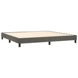 Sommier à lattes de lit matelas et LED Gris foncé 200x200 cm