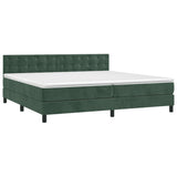 Sommier à lattes de lit matelas et LED Vert foncé 200x200 cm