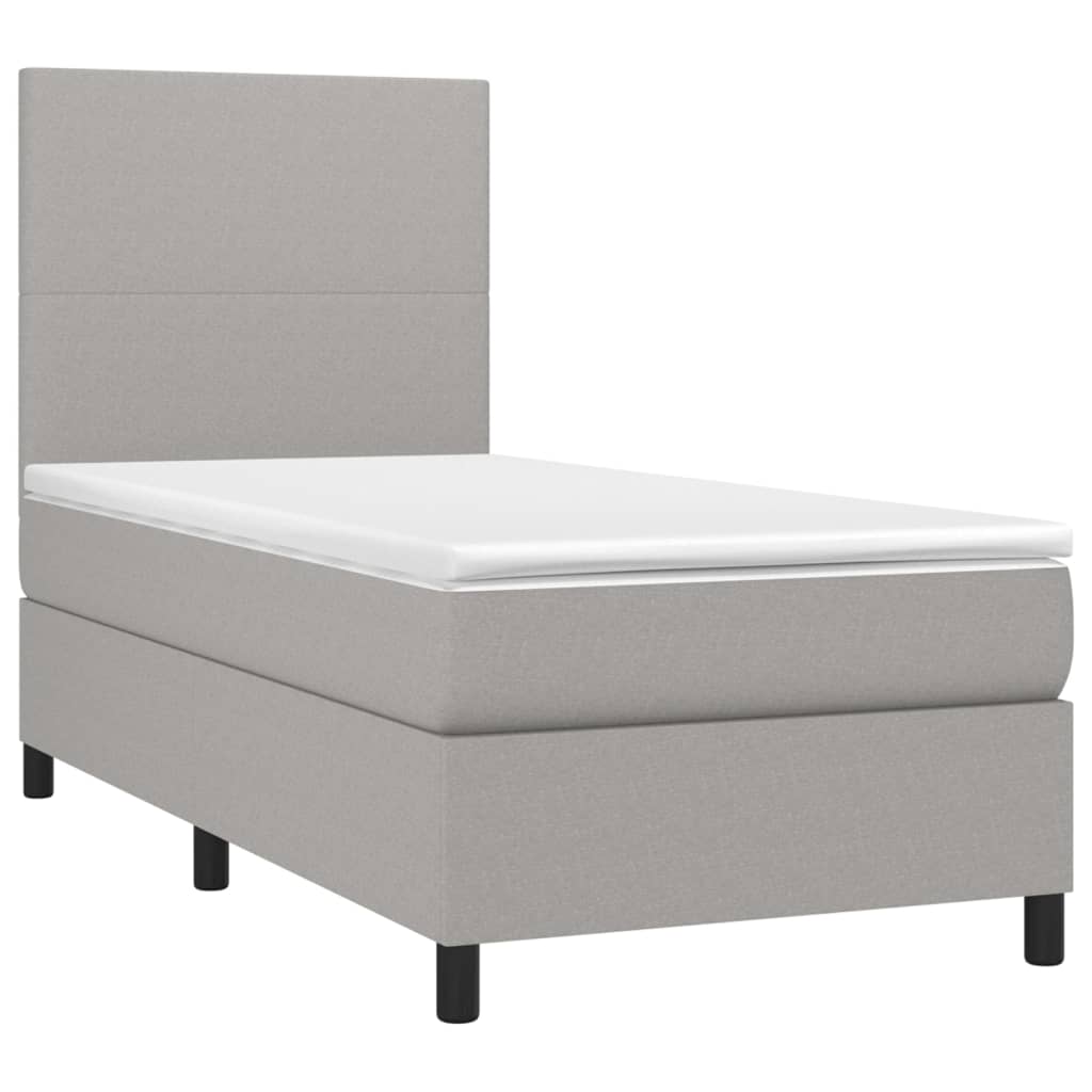 Sommier à lattes de lit avec matelas et LED Gris clair 80x200cm