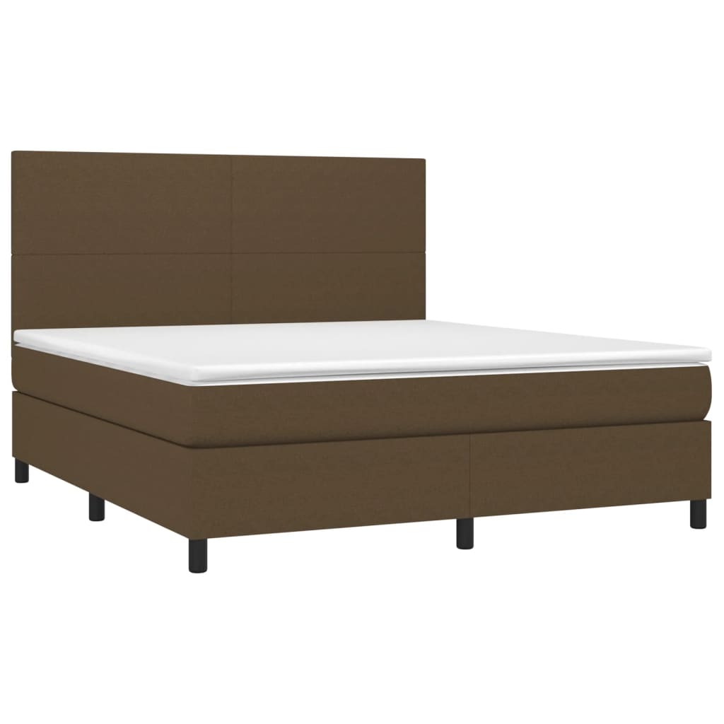 Sommier à lattes de lit et matelas LED Marron foncé 160x200 cm