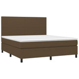 Sommier à lattes de lit et matelas LED Marron foncé 160x200 cm