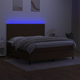 Sommier à lattes de lit et matelas LED Marron foncé 160x200 cm