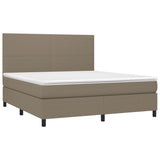 Sommier à lattes de lit et matelas et LED Taupe 180x200cm Tissu