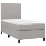 Sommier à lattes de lit avec matelas et LED Gris clair 80x200cm