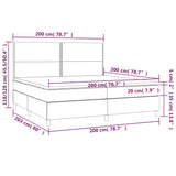 Sommier à lattes de lit et matelas et LED Gris foncé 200x200 cm