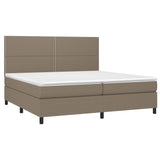 Sommier à lattes de lit et matelas et LED Taupe 200x200cm Tissu