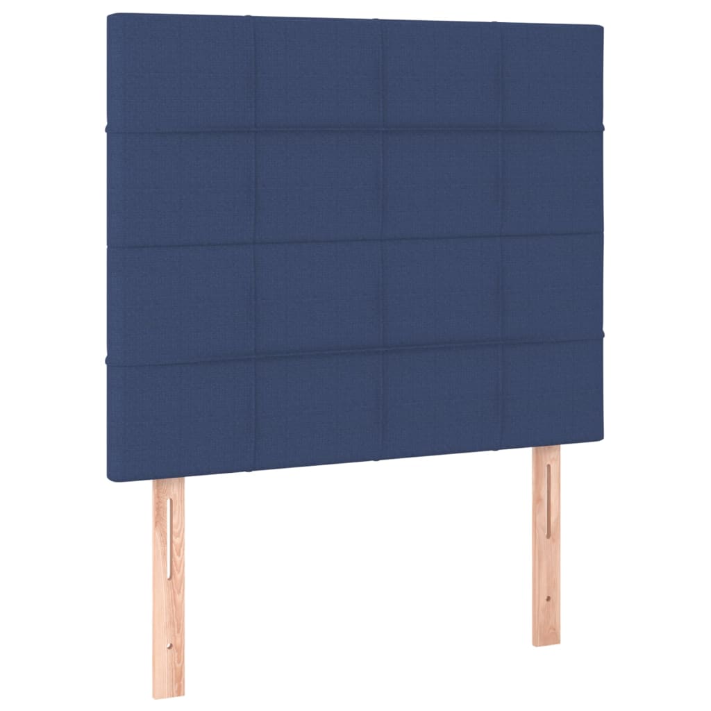 Sommier à lattes de lit avec matelas et LED Bleu 80x200cm Tissu