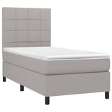 Sommier à lattes de lit avec matelas et LED Gris clair 90x190cm