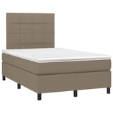 Sommier à lattes de lit et matelas et LED Taupe 120x200cm Tissu