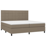 Sommier à lattes de lit et matelas et LED Taupe 200x200cm Tissu