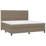 Sommier à lattes de lit et matelas et LED Taupe 200x200cm Tissu