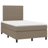 Sommier à lattes de lit et matelas et LED Taupe 120x200cm Tissu