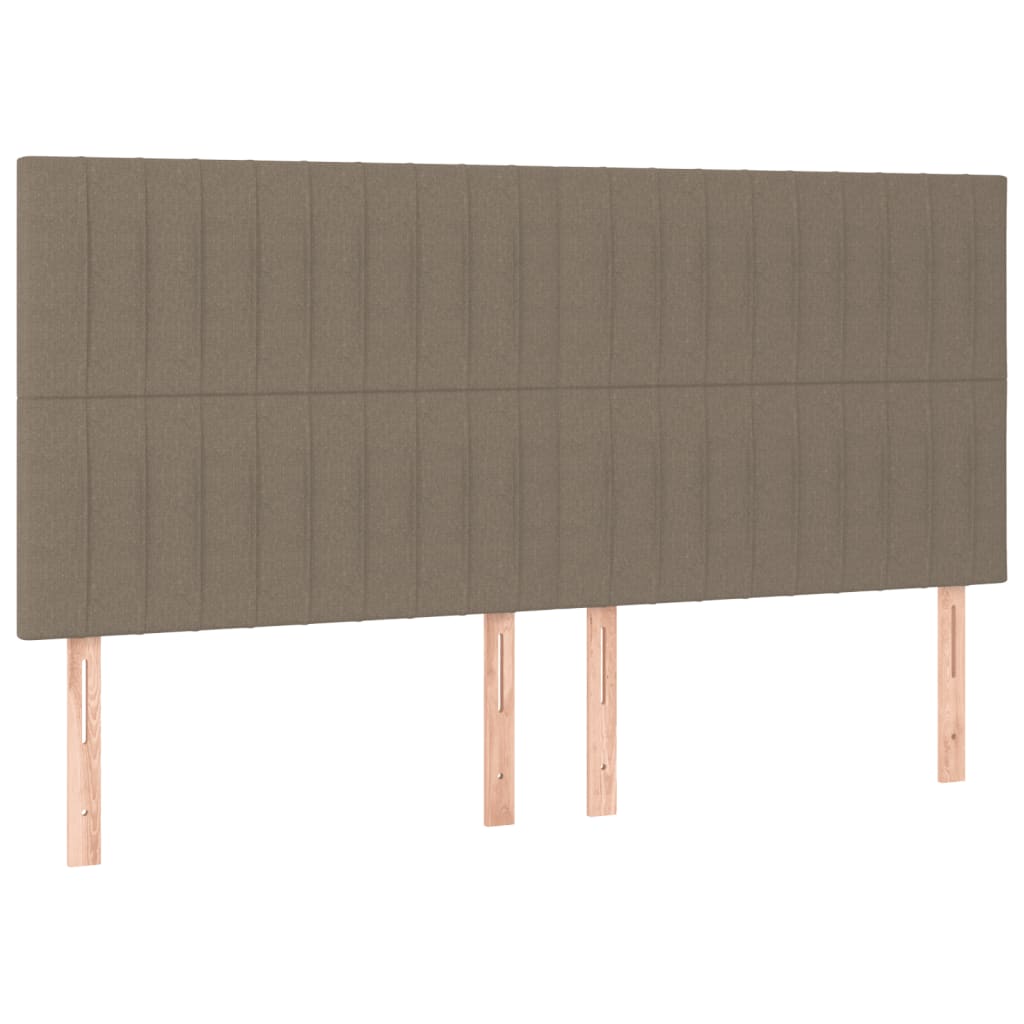 Sommier à lattes de lit et matelas et LED Taupe 160x200cm Tissu