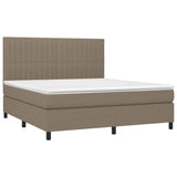 Sommier à lattes de lit et matelas et LED Taupe 180x200cm Tissu