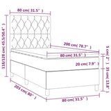 Sommier à lattes de lit avec matelas et LED Noir 80x200cm Tissu