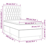 Sommier à lattes de lit avec matelas et LED Gris clair 90x190cm