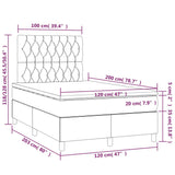 Sommier à lattes de lit et matelas et LED Taupe 120x200cm Tissu