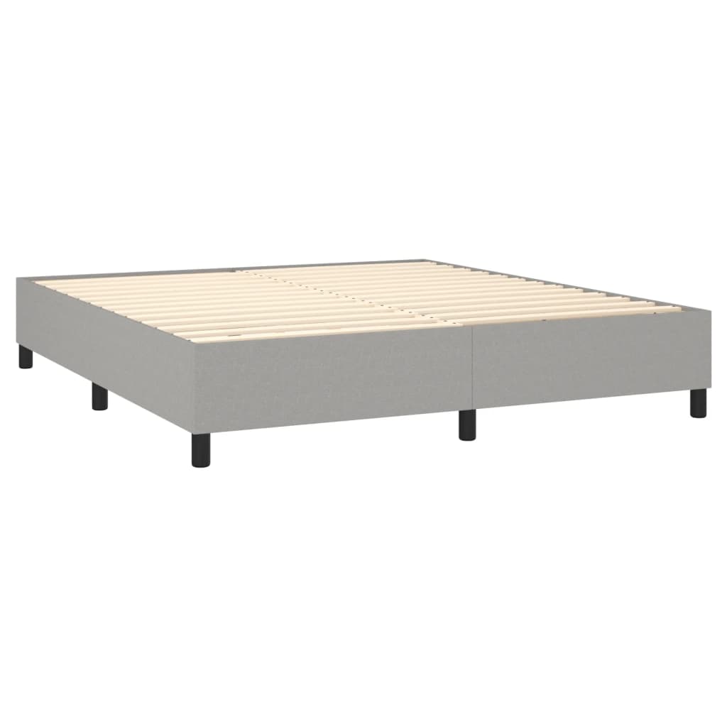 Sommier à lattes de lit matelas et LED Gris clair 160x200 cm