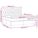 Sommier à lattes de lit matelas et LED Marron foncé 160x200 cm