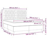 Sommier à lattes de lit matelas et LED Marron foncé 180x200cm