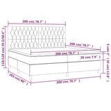 Sommier à lattes de lit et matelas et LED Gris foncé 200x200 cm