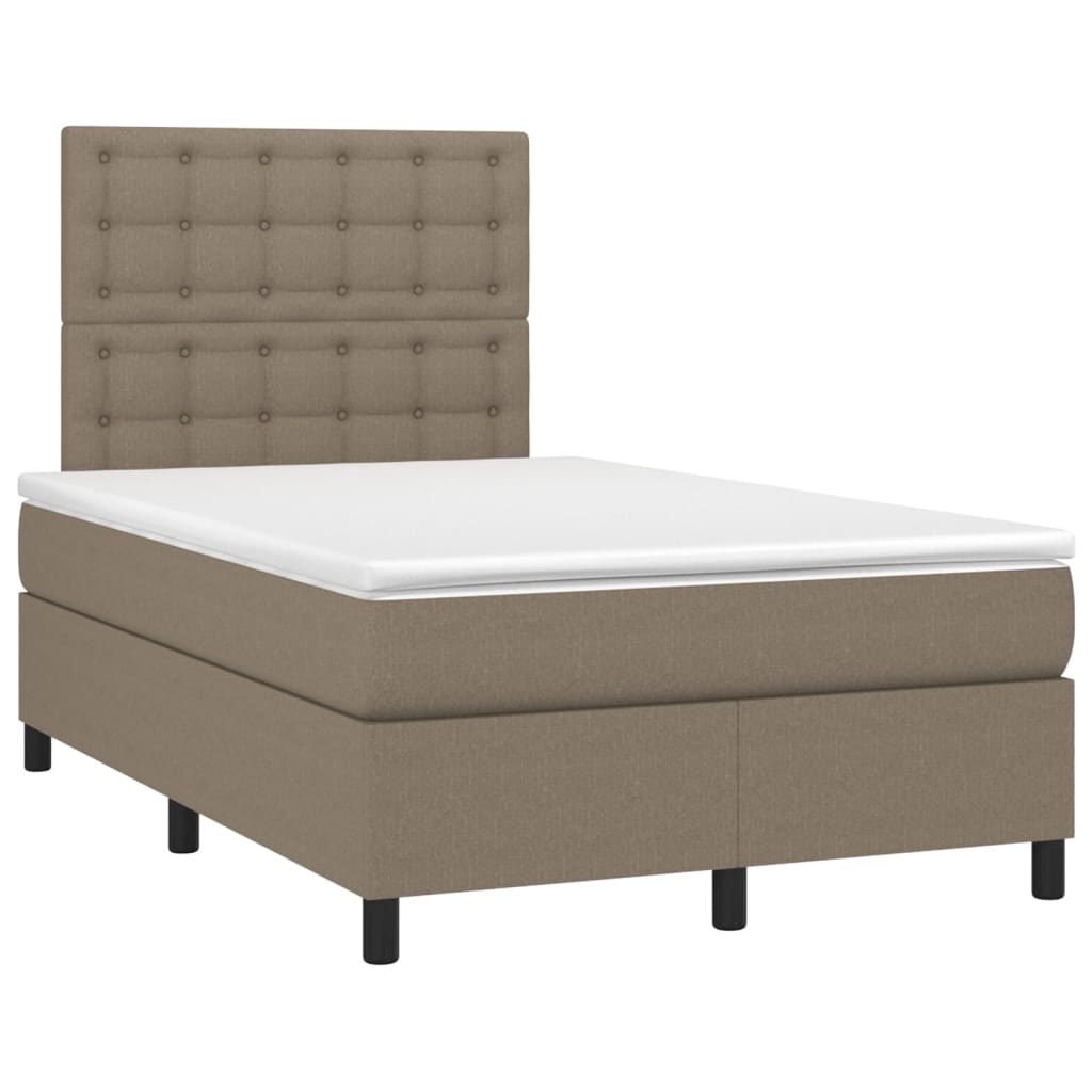 Sommier à lattes de lit avec matelas et LED Taupe 120x200 cm