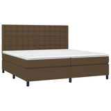 Sommier à lattes de lit matelas et LED Marron foncé 200x200 cm