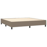 Sommier à lattes de lit et matelas et LED Taupe 200x200cm Tissu