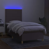 Sommier à lattes de lit et matelas et LED Taupe 80x200cm Tissu