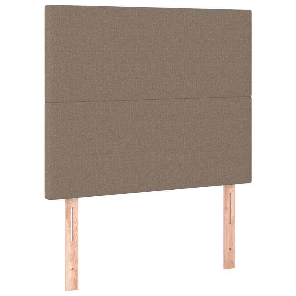 Sommier à lattes de lit et matelas et LED Taupe 80x200cm Tissu