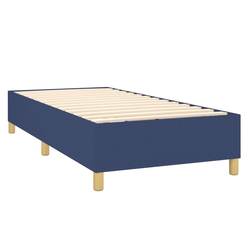 Sommier à lattes de lit avec matelas et LED Bleu 90x200cm Tissu