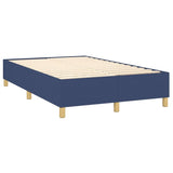 Sommier à lattes de lit et matelas et LED Bleu 120x200 cm Tissu