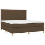 Sommier à lattes de lit matelas et LED Marron foncé 160x200 cm