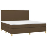 Sommier à lattes de lit matelas et LED Marron foncé 200x200 cm