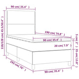 Sommier à lattes de lit et matelas et LED Marron foncé 90x190cm