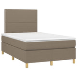 Sommier à lattes de lit et matelas et LED Taupe 120x200cm Tissu