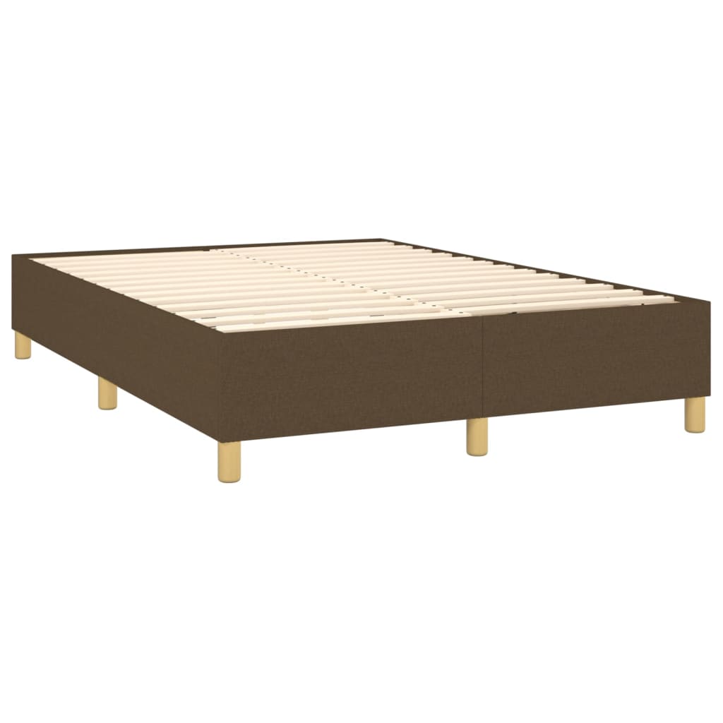 Sommier à lattes de lit matelas et LED Marron foncé 140x190 cm