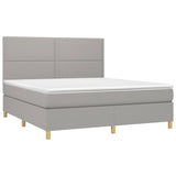 Sommier à lattes de lit matelas et LED Gris clair 160x200 cm