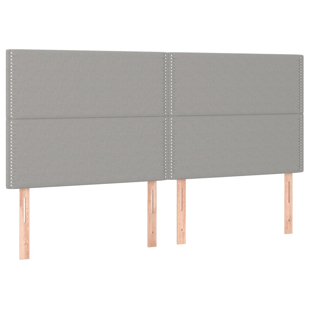 Sommier à lattes de lit matelas et LED Gris clair 200x200 cm