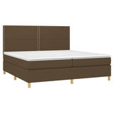 Sommier à lattes de lit matelas et LED Marron foncé 200x200 cm