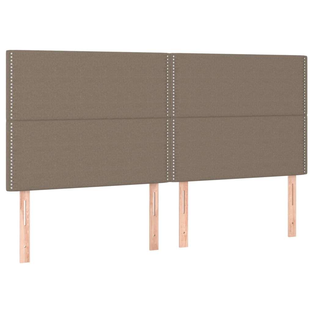 Sommier à lattes de lit et matelas et LED Taupe 200x200cm Tissu