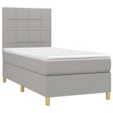 Sommier à lattes de lit matelas et LED Gris clair 100x200 cm